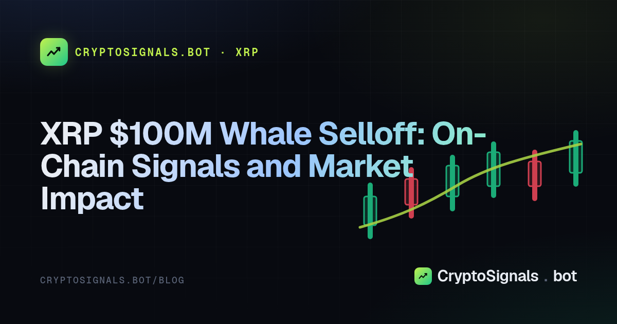 XRP $100M Whale Selloff: On-Chain Signals and Market Impact