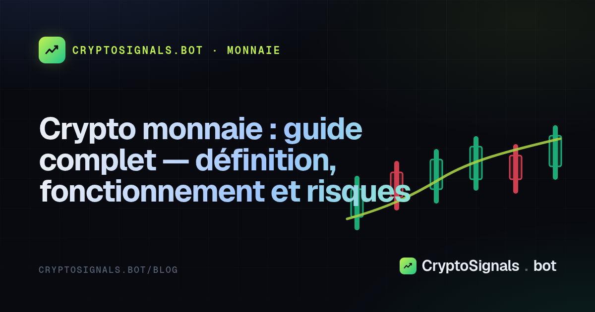 Crypto monnaie : guide complet — définition, fonctionnement et risques