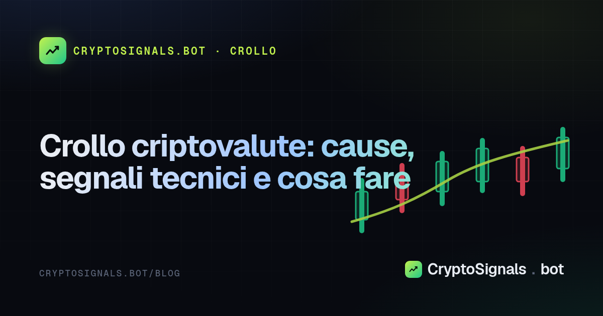 Crollo criptovalute: cause, segnali tecnici e cosa fare
